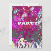 Invitation Boîte de nuit disco Soirée glamour d'anniversaire/ (Devant)