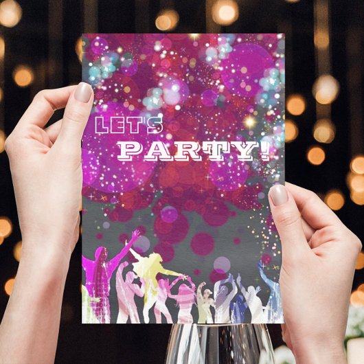 Invitation Boîte de nuit disco Soirée glamour d'anniversaire/