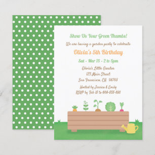 Invitation Boîte de plantation du Plan de Pouces Verts Fête d