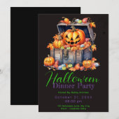 Invitation Boite en bois de bonbon Black Diner d'Halloween (Devant / Derrière)