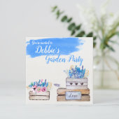 Invitation Boîtes de fleurs d'aquarelle personnalisées (Debout devant)