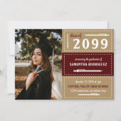 Invitation Boîtes et crayons à pointes marron et or (Devant)