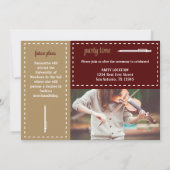 Invitation Boîtes et crayons à pointes marron et or (Dos)