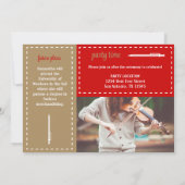 Invitation Boîtes et crayons à pointes rouge et or Graduation (Dos)