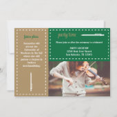 Invitation Boîtes et crayons à pointes vert et or Graduation (Dos)