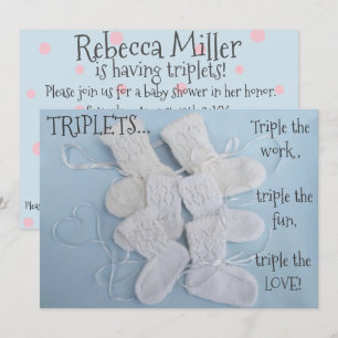 Invitation Boîtes mignonnes avec baby shower triplets cardiaq