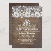 Invitation Boites rustiques en dentelle en dentelle (Devant / Derrière)