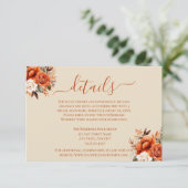 Invitation Boîtier de détails floraux d'orange et de rouille  (Debout devant)