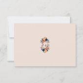 Invitation Boîtier de Mariage bleu et orange brûlé rustique (Dos)