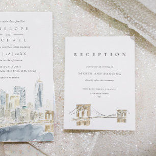 Invitation Boîtier de réception de mariage Skyline de New Yor