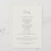 Invitation Boîtier Détails du Mariage de crème (Devant / Derrière)