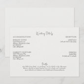 Invitation Boîtier Détails du Mariage de crème (Devant / Derrière)