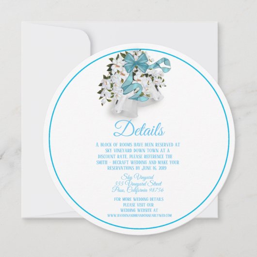 Invitation Boîtier élégant Mariage rond Magnolia (Devant)
