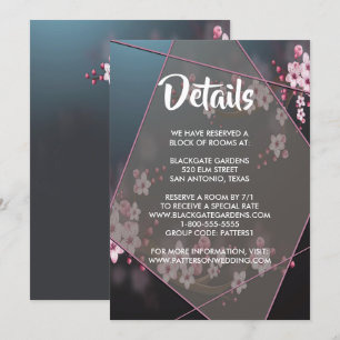 Invitation Boîtier floral géométrique en fleurs de cerisier