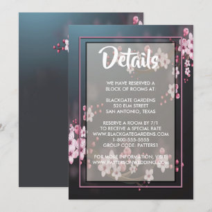Invitation Boîtier floral géométrique en fleurs de cerisier