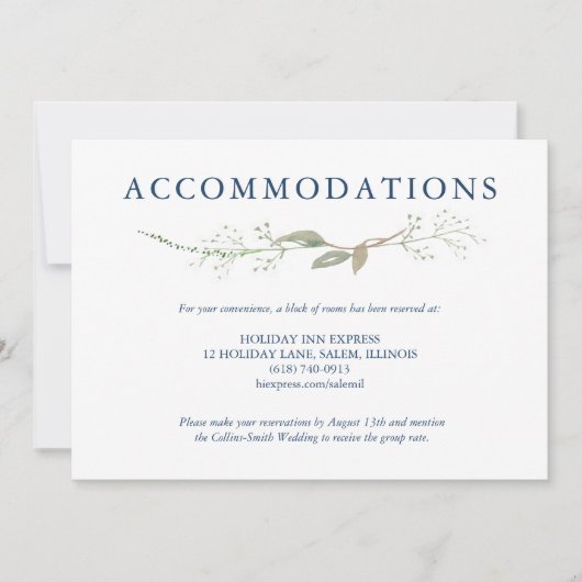 Invitation Boîtier Mariage de couronne de gypsophila (Devant)