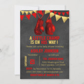 Invitation Boîtier Red Gold Boy Boxe Boxe Baby Shower Invitat (Devant)