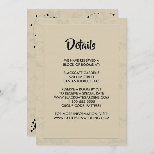 Invitation Boîtier romantique moderne (Devant / Derrière)