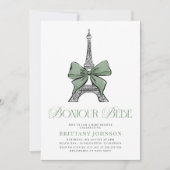 Invitation Bojour Bebe Elégant Baby shower parisien (Devant)