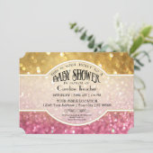 Invitation Bokeh Baby Movie Premier Ticket Style Rose Paillet (Debout devant)