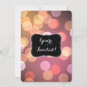 Invitation Bokeh chic allume la fête de remise des diplômes (Dos)