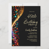 Invitation Bokeh coloré N'importe quel âge fête d'anniversair (Devant)