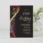 Invitation Bokeh coloré N'importe quel âge fête d'anniversair (Debout devant)