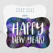 Invitation bokeh de bonne année (Devant / Derrière)