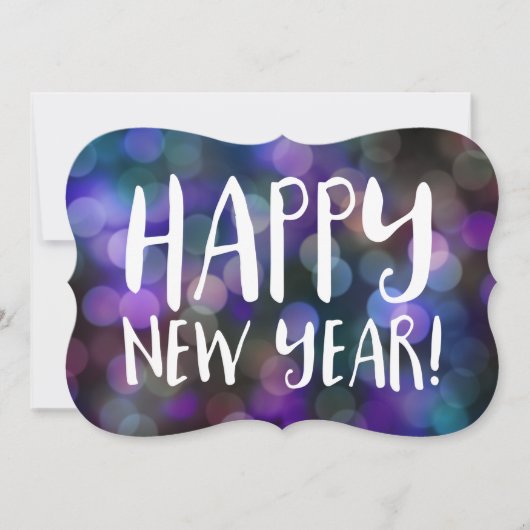 Invitation bokeh de bonne année (Devant)