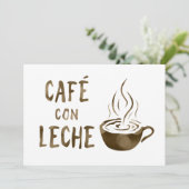 Invitation bokeh de leche d'escroquerie de café (Debout devant)