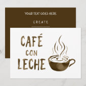 Invitation bokeh de leche d'escroquerie de café (Devant / Derrière)