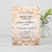 Invitation Bokeh en cuivre illumine un mariage élégant (Debout devant)