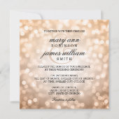 Invitation Bokeh en cuivre illumine un mariage élégant (Devant)