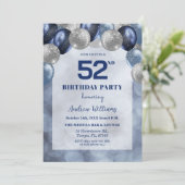 Invitation Bokeh Lights 52ème Ballons Pailletés Fête d'Annive (Debout devant)