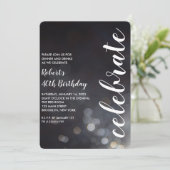 Invitation Bokeh moderne allume l'invitation de fête (Debout devant)