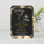 Invitation Bokeh Nurse Stethoscope EKG Graduation Party (Debout devant)