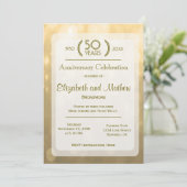 Invitation Bokeh Or | 50e Anniversaire (Debout devant)