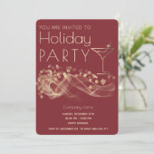 Invitation Bokeh or ondulé cocktail entreprise Fête de vacanc (Debout devant)