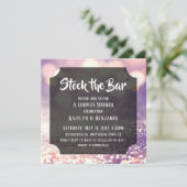 Invitation Bokeh violet et rose, Stock du Bar Couples Douche (Debout devant)