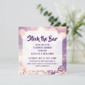 Invitation Bokeh violet et rose, Stock du Bar Couples Douche (Debout devant)