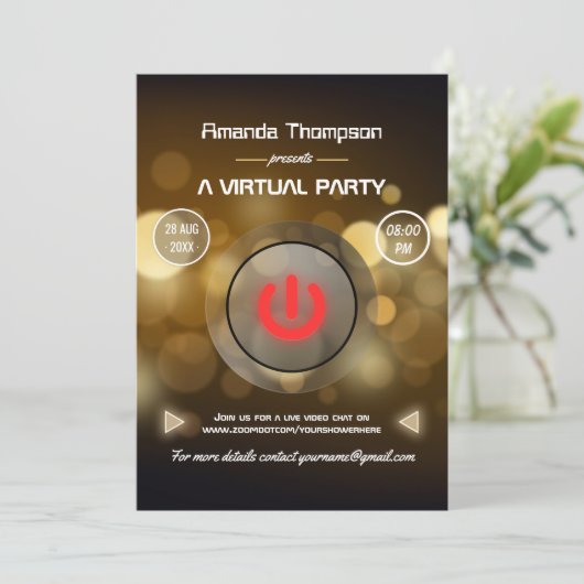 Invitation Bokeh Virtual Party (Debout devant)