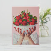 Invitation Bol débordant de fraises (Debout devant)