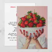 Invitation Bol débordant de fraises (Devant / Derrière)
