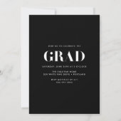 Invitation Bold 2023 Black Lettering Photo Graduation Party (Dos)