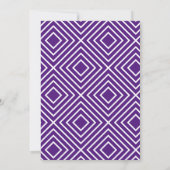 Invitation BOLD BAT MITZVAH simple angle moderne violet blanc (Dos)