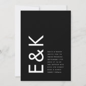 Invitation Bold Big Monogram Simple Wedding (Devant)
