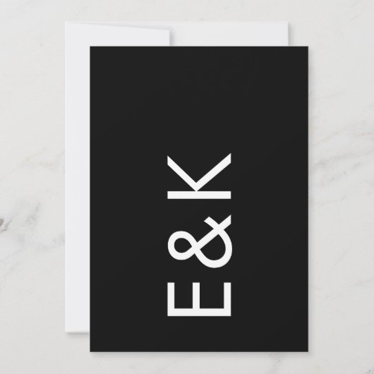 Invitation Bold Big Monogram Simple Wedding (Dos)