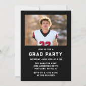 Invitation Bold Black Stripes Athletic Photo Graduation Party (Dos)