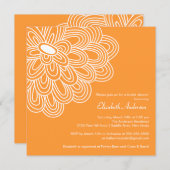 Invitation Bold Bloom Orange & White Bridal Shower (Devant / Derrière)
