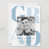 Invitation Bold Blue Grad Photo Party Graduation (Devant)